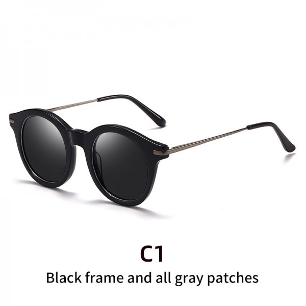 Summer new trendy round frame acetate sunglasses